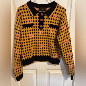 Teddy Fresh Yellow and Black Checkered Sweater